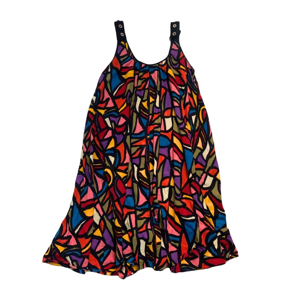 French Connection Bold Colorful Print Sleeveless Short Dress Pink Dopamine Artsy